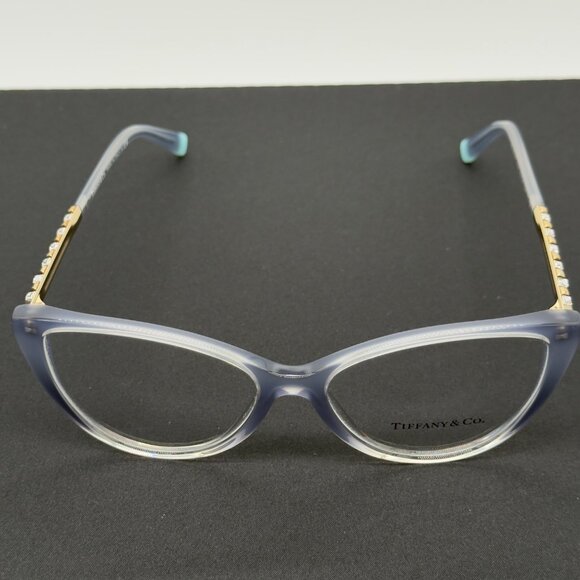 Tiffany & Co. Eyeglasses TF 2214-B 8298 Grey Blue Crystal Gold Frames Only READ - Picture 3 of 13